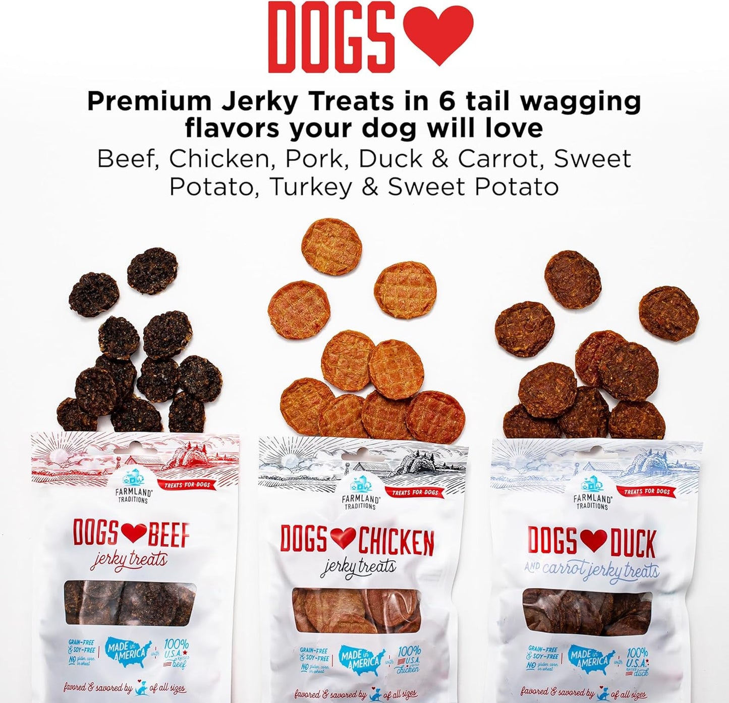 Dogs Love Chicken Jerky Dog Treats, Premium Two-Ingredient Dog Jerky with Usa-Raised Chicken, 3-Pound Bag