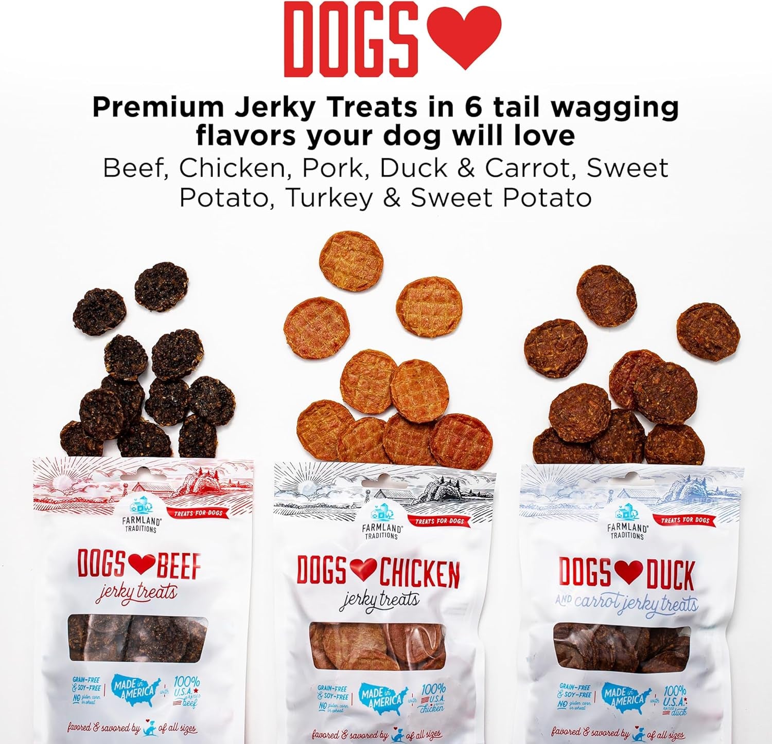 Dogs Love Chicken Jerky Dog Treats, Premium Two-Ingredient Dog Jerky with Usa-Raised Chicken, 3-Pound Bag
