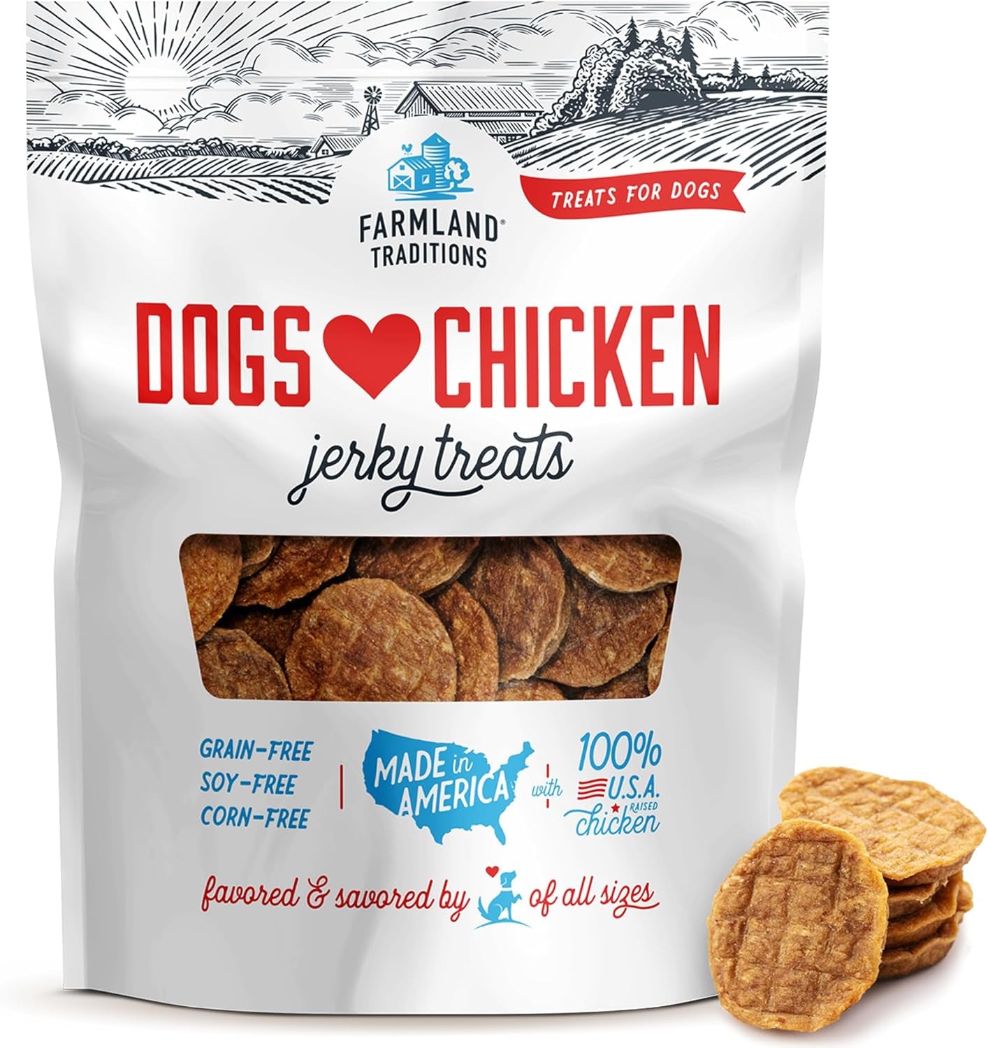 Dogs Love Chicken Jerky Dog Treats, Premium Two-Ingredient Dog Jerky with Usa-Raised Chicken, 3-Pound Bag